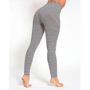 American Apparel Black & White Striped Leggings (Deadstock)